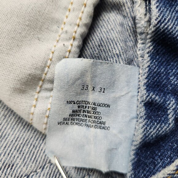 Y2K 90's Arizona Jeans Men's 33x31 Blue Relaxed Fit Straight Leg Stonewash Denim - Picture 9 of 13